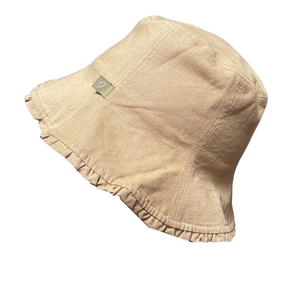 Reversible Linen Ruffle Hem Bucket Hat - Picture 4 of 10